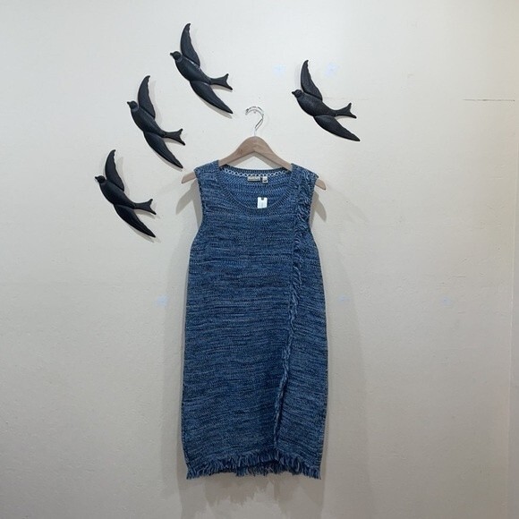 NEW! Anthropologie Holding Horses Knit Tweed Fringe Sweater Dress - S - Picture 11 of 14
